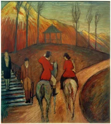 Landschaft mit Reiter und Reiterin